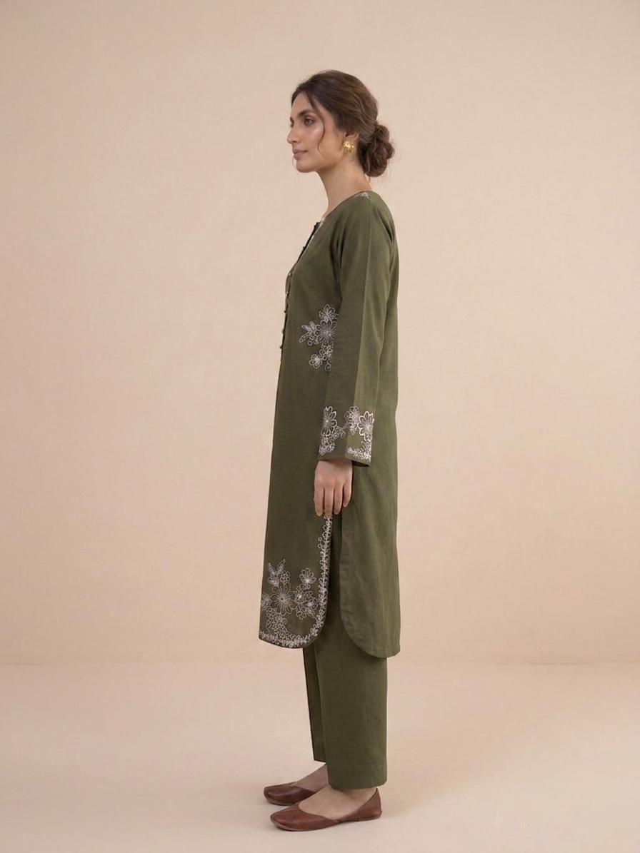Olive Floral 2 Piece