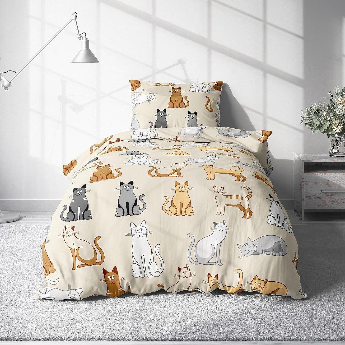 Quilt Cover Set with Beautiful Cat Patterns