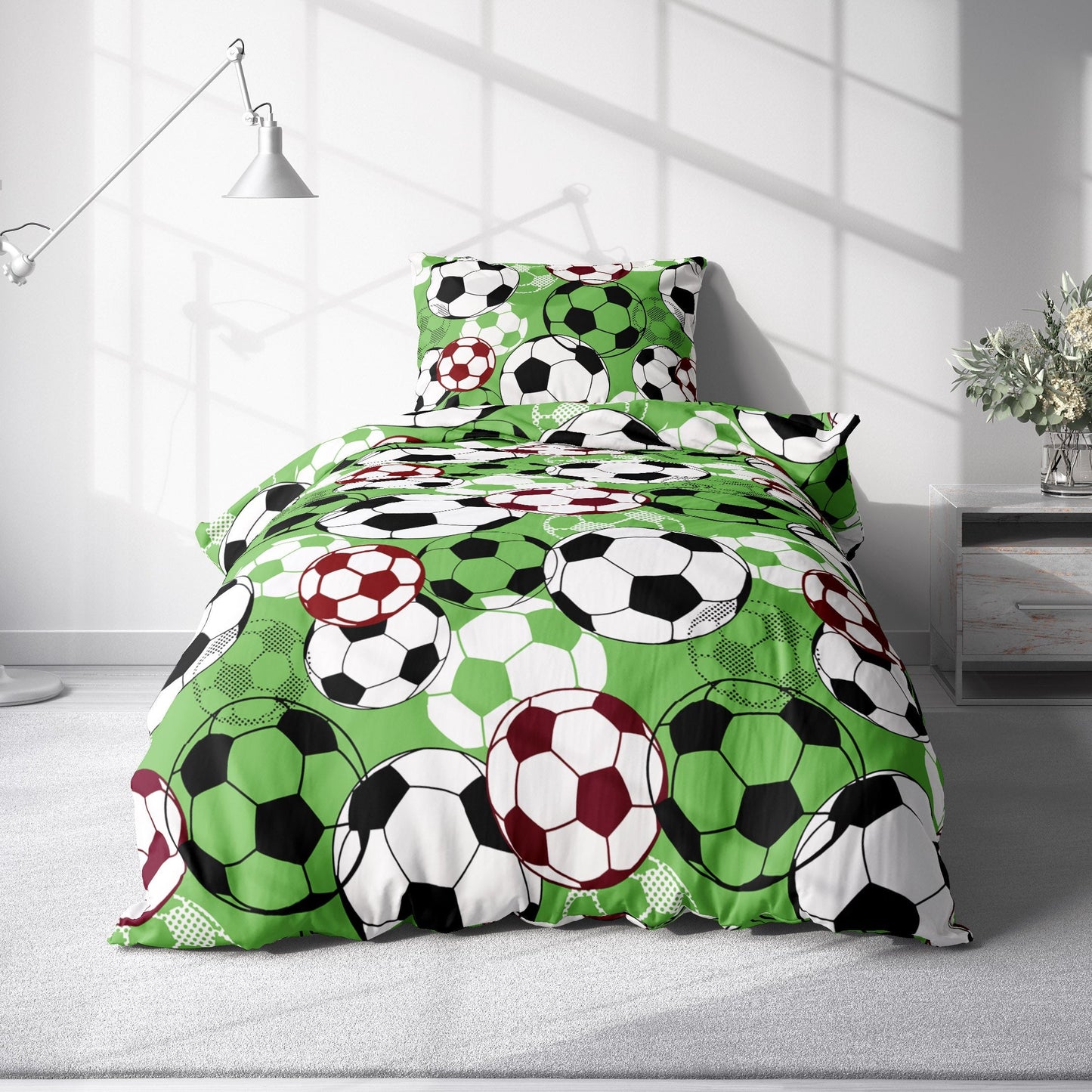 Bed Sheet Set with Football Patterns