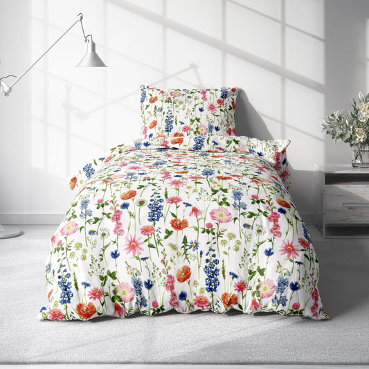 Bed Sheet Set with Multi Color Flower Bed