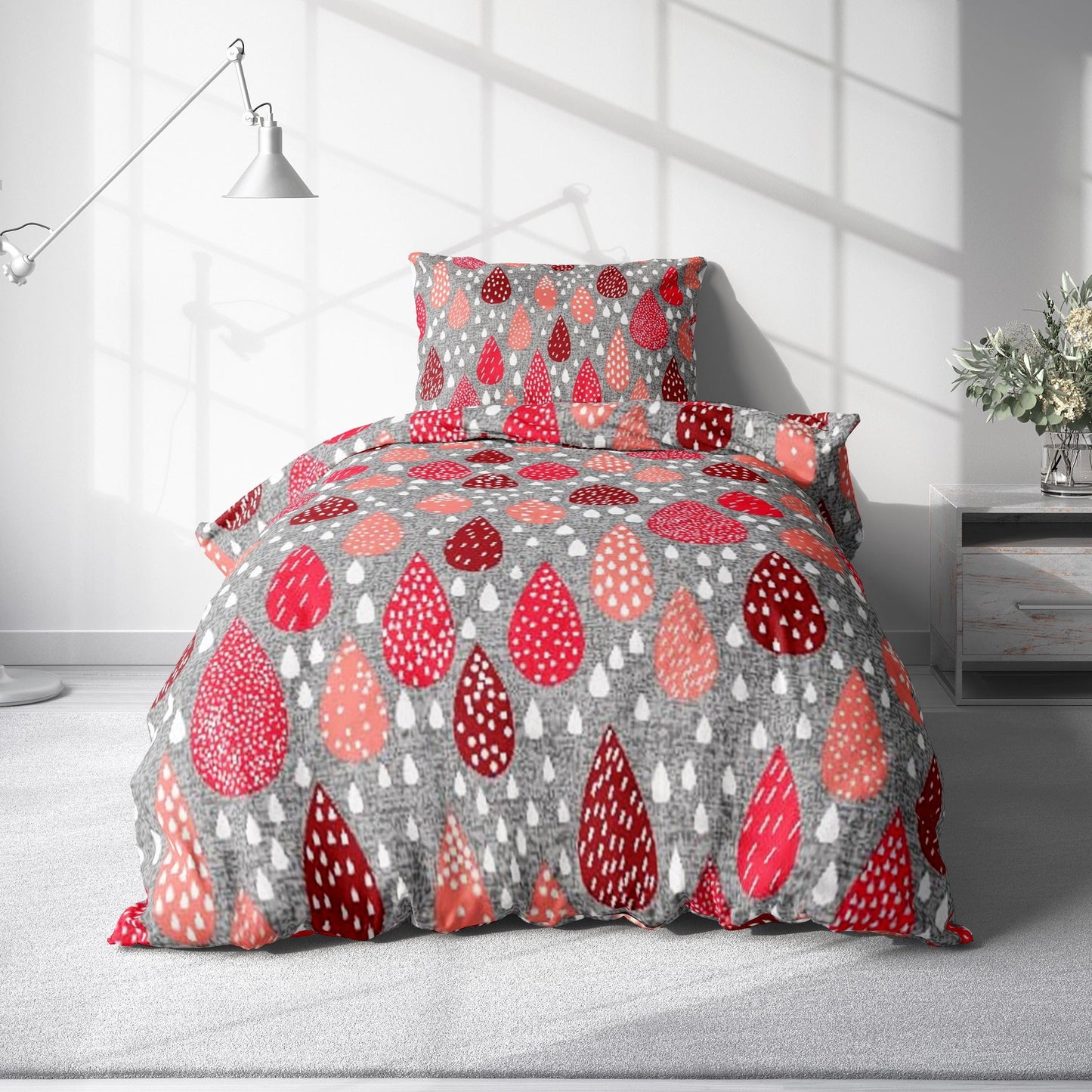 Bed Sheet Set with Red Drop