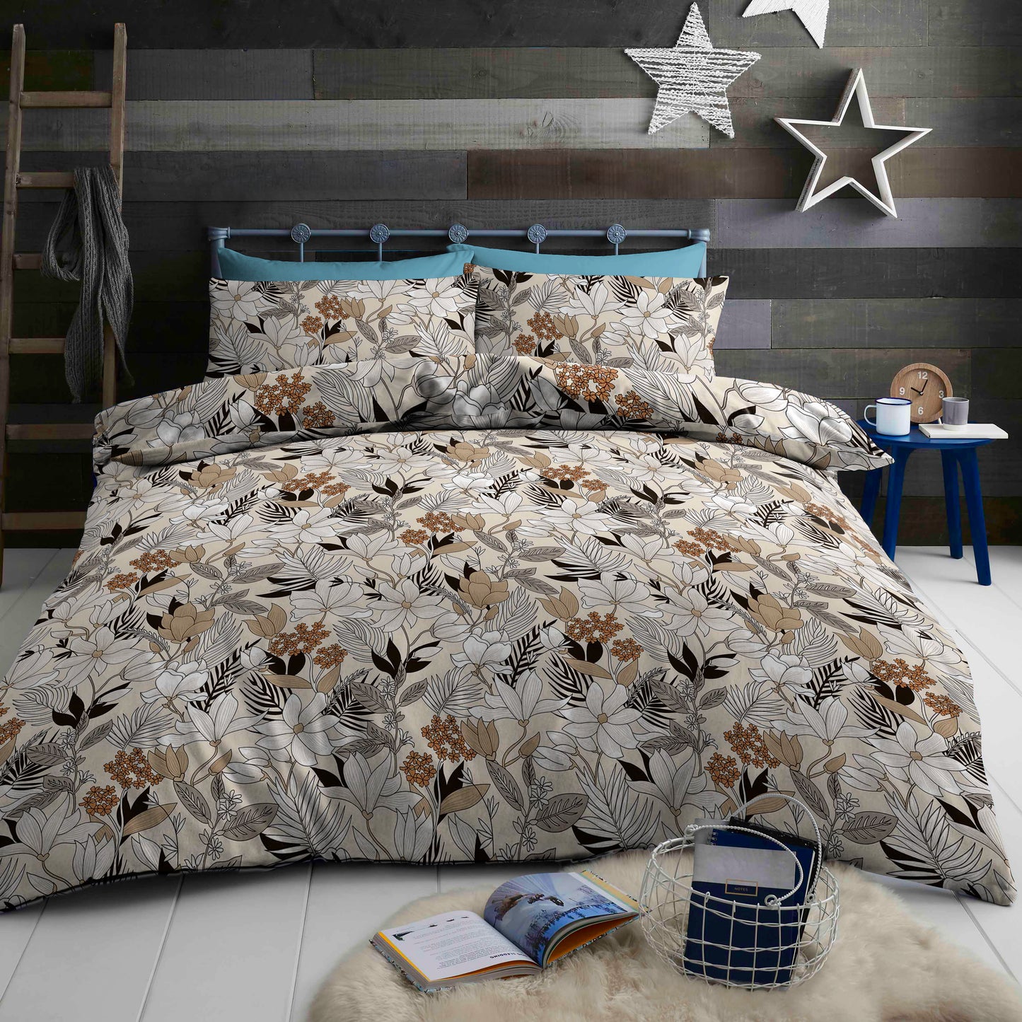 Bed Sheet Set with Beautiful Flower and Leaf Patterns
