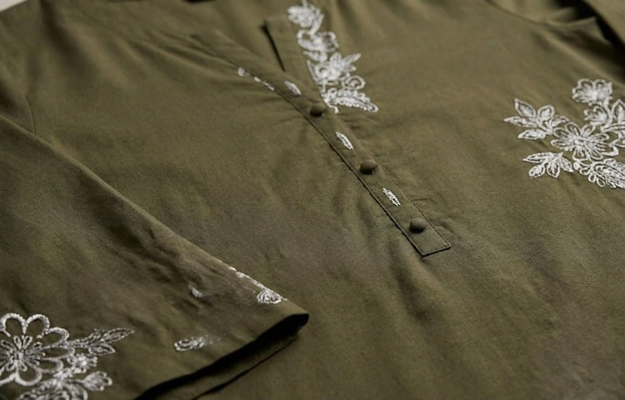 Olive Floral 2 Piece