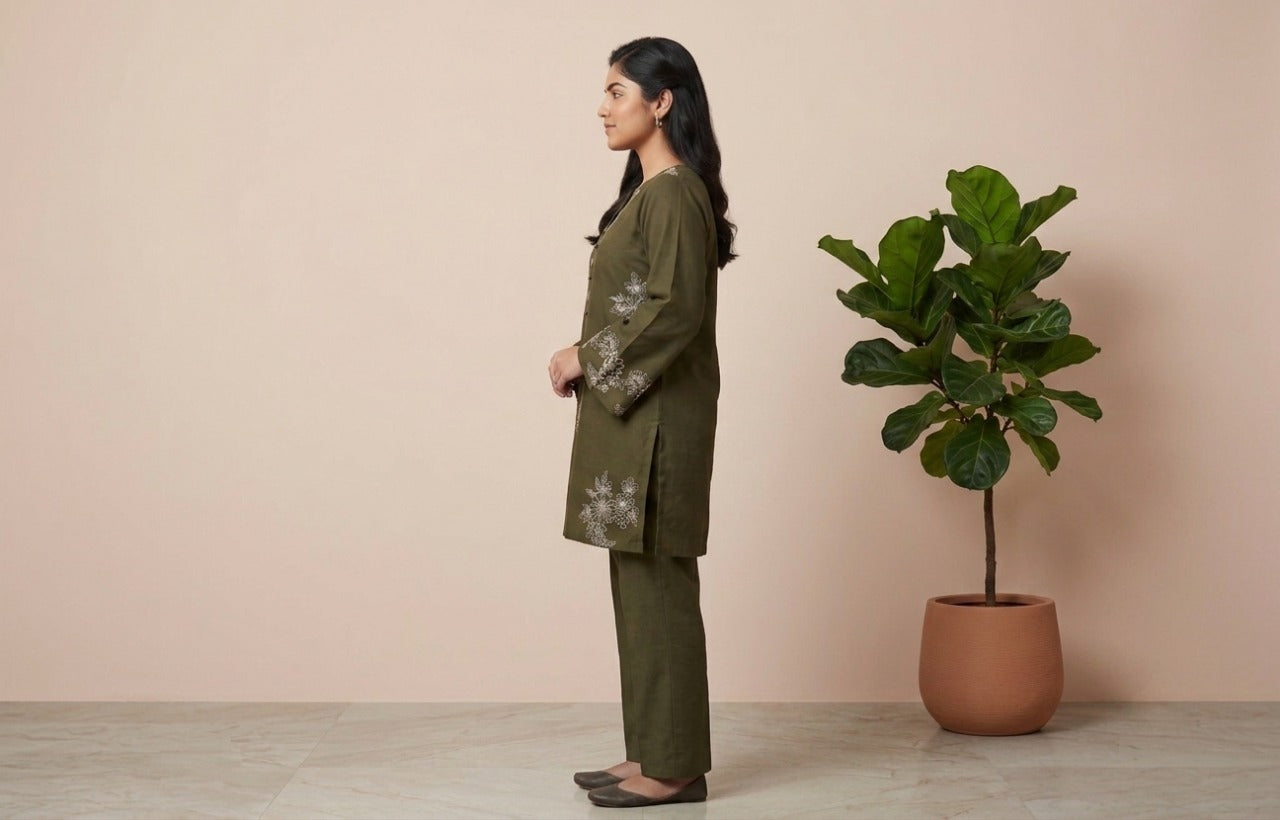 Olive Floral 2 Piece