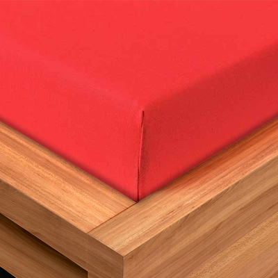 Jersey Fitted Sheet - Red - bala.pk