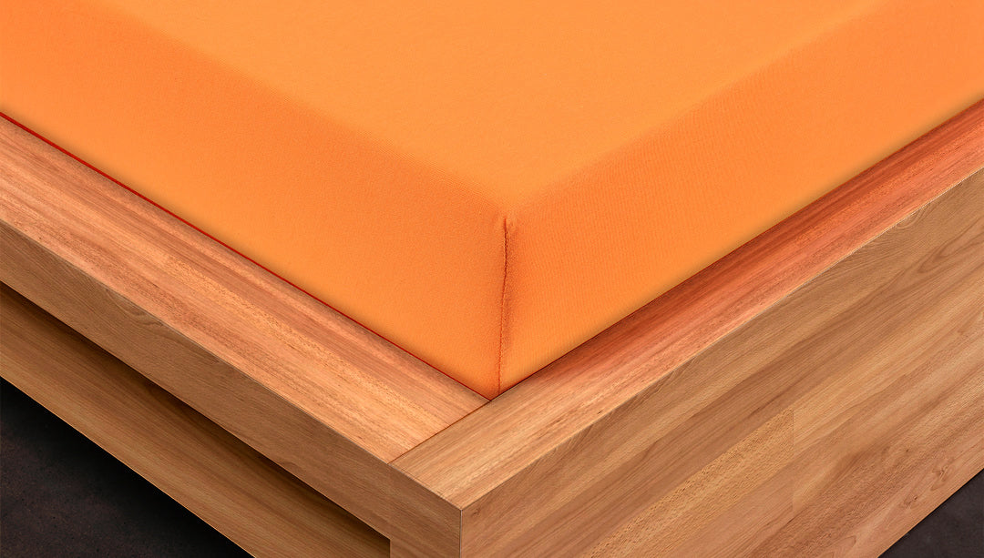 Jersey Fitted Sheet - Orange - bala.pk