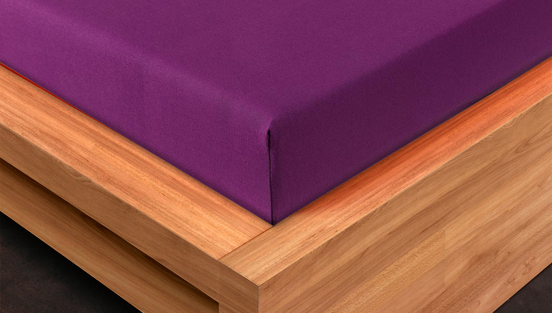 Jersey Fitted Sheet - Plum - bala.pk