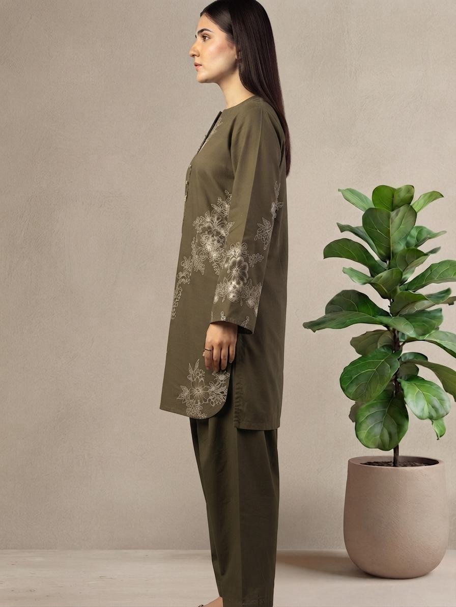 Olive Floral 2 Piece